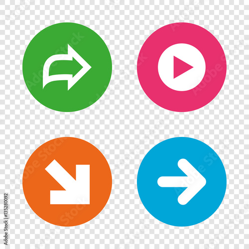 Arrow icons. Next navigation signs symbols.