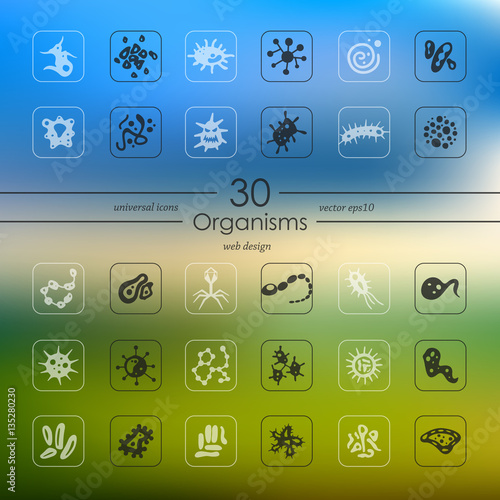 Set of organisms icons