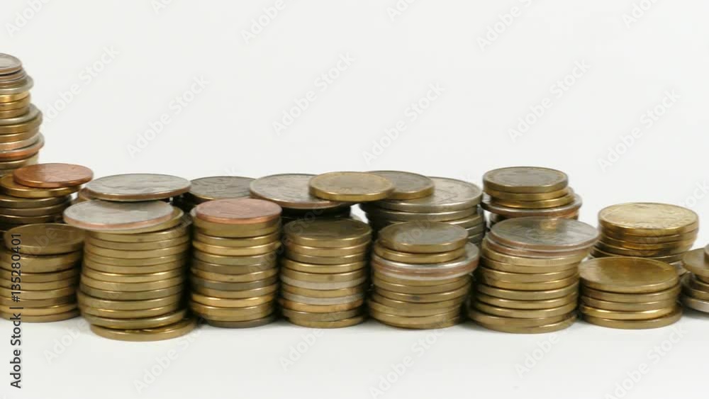 Mongolia flag waving with stack of money coins Mongolia flag waving with stack of money coins