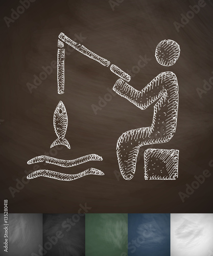 fisherman icon. Hand drawn vector illustration