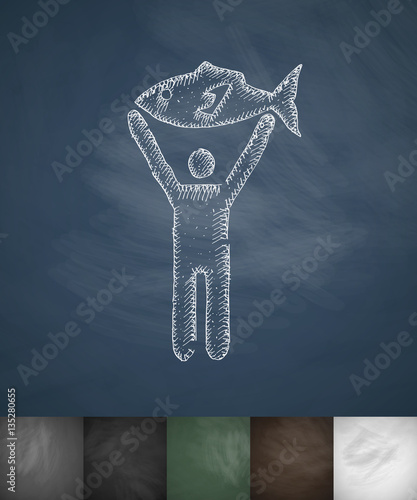 fisherman icon. Hand drawn vector illustration
