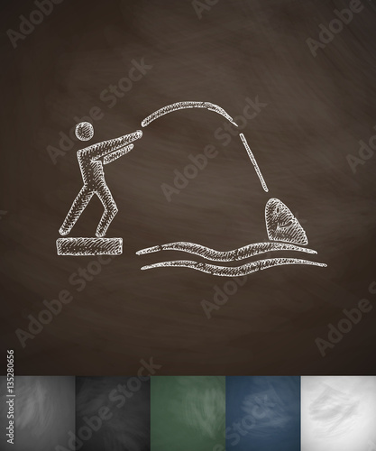 fisherman icon. Hand drawn vector illustration