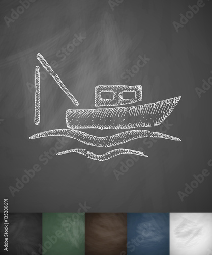 boat icon. Hand drawn vector illustration
