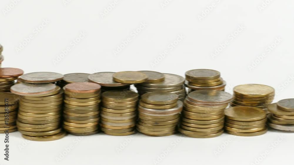 Nigeria flag waving with stack of money coins Nigeria flag waving with stack of money coins