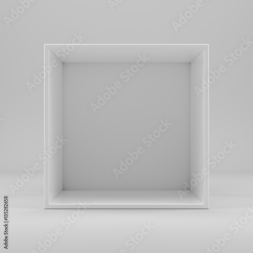 Empty cube shelf with shadow