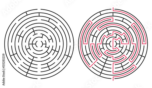 Vector labyrinth 76. Maze / Labyrinth with entry and exit.