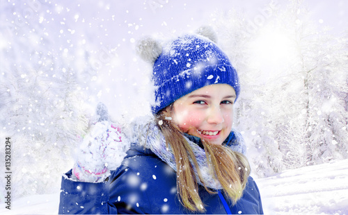 Young girl in winter time