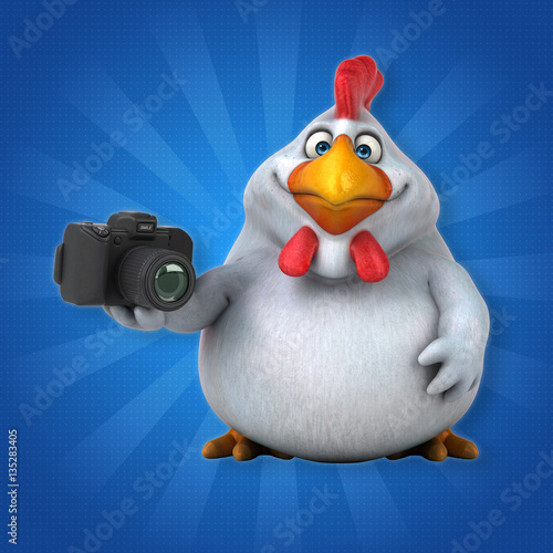 Fun chicken - 3D Illustration