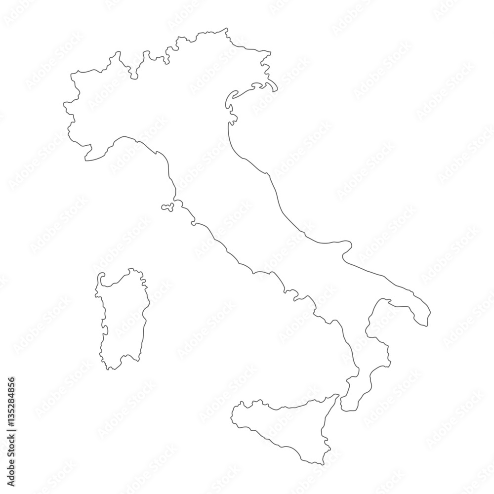 Obraz premium Outline vector Italy map