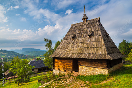 Ethno village Sirogojno in Zlatibor surroundings, open-air museum. Serbia. photo