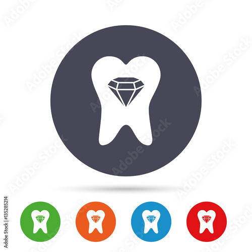Tooth crystal sign icon. Dental prestige symbol.