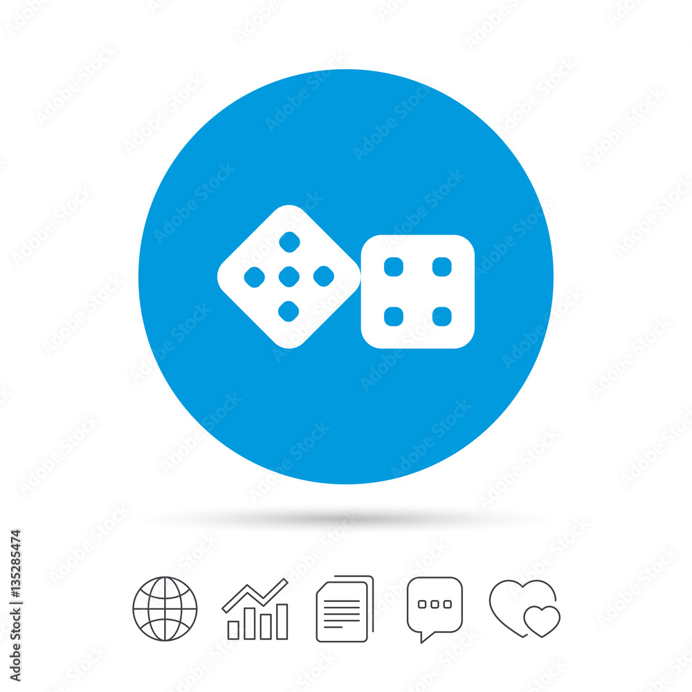 Dices sign icon. Casino game symbol. Dices sign icon. Casino game symbol.
