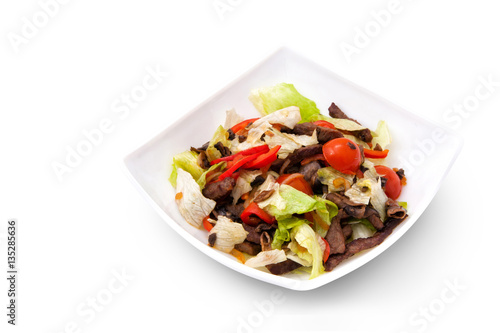 Salad of meat with vegetables