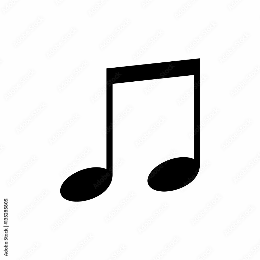 Music note icon vector design isolated on white background Music note icon vector design isolated on white background