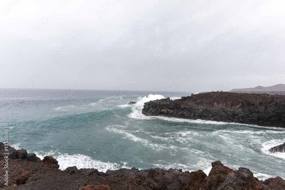 A very windy day on the Canary island of Lanzarote