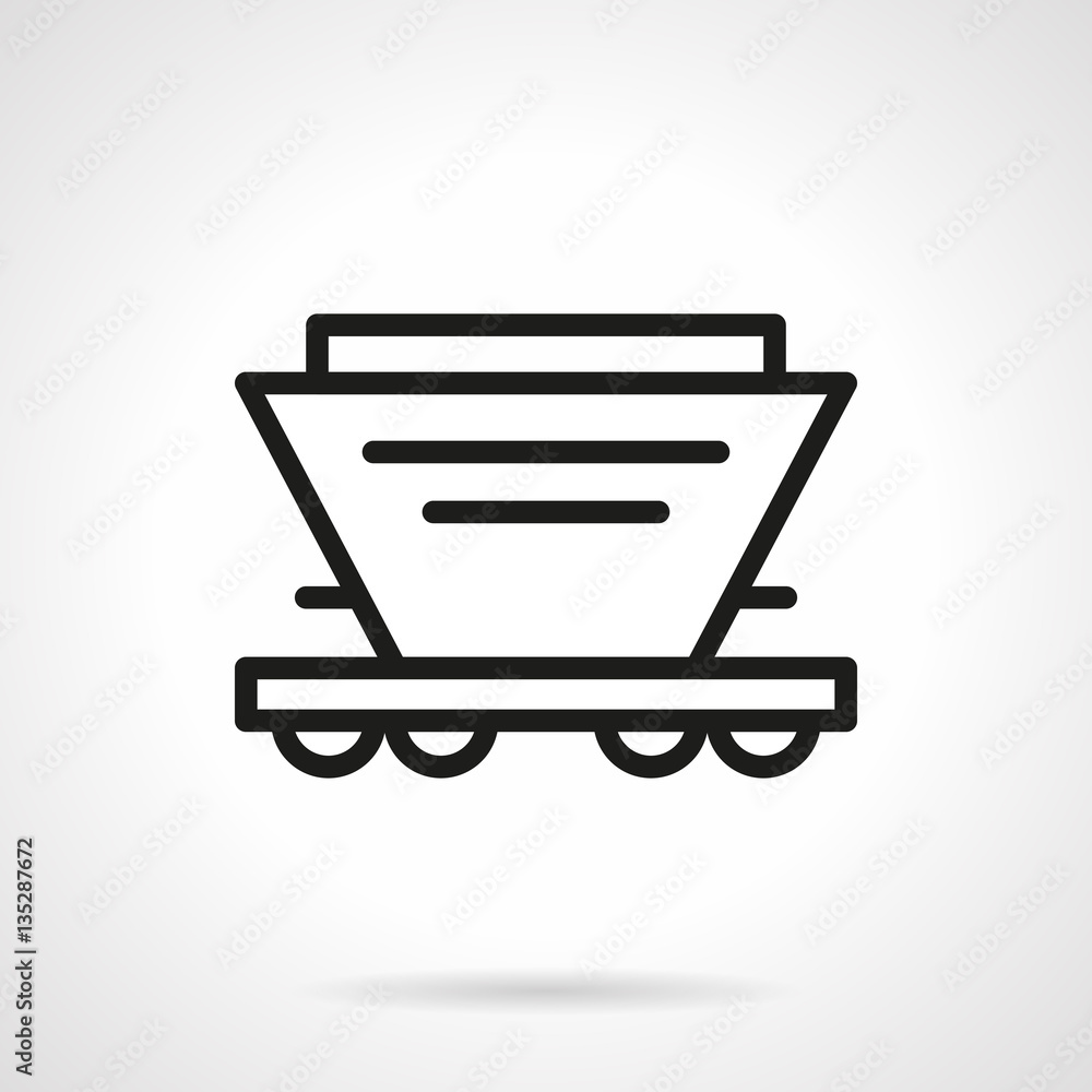 Hopper car simple line vector icon