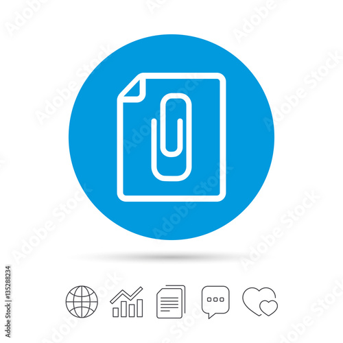 File annex icon. Paper clip symbol.