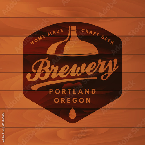 vintage brewery badge. beer brewing label