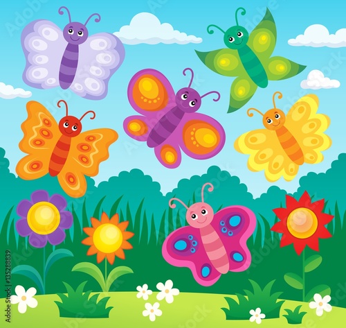 Stylized butterflies theme image 2