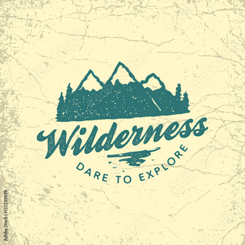 vintage hand drawn outdoor adventure badge