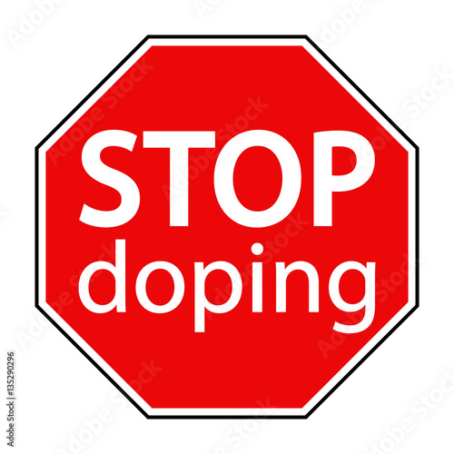 red octagonal sign stop doping