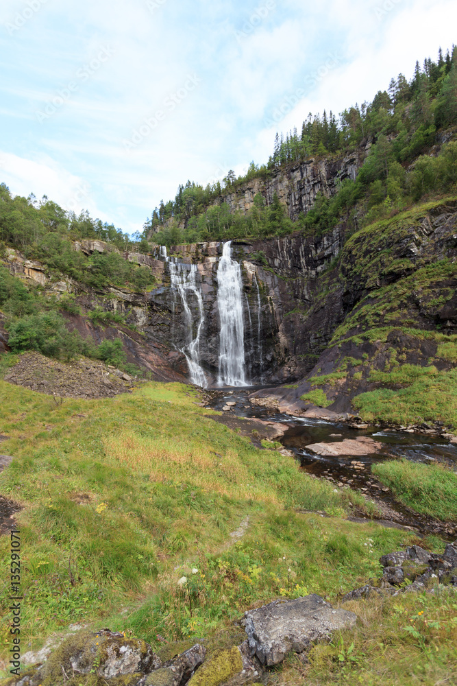 A nice waterfall in Skjervet in western Norway