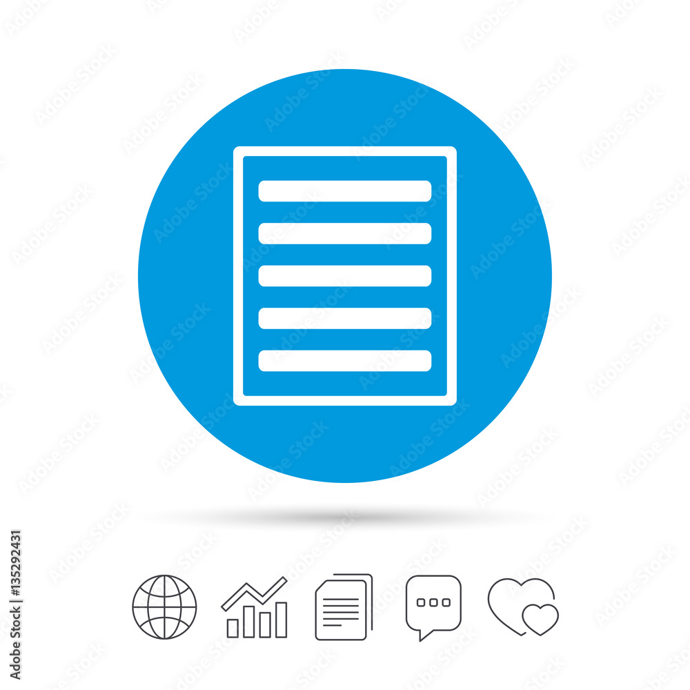 List sign icon. Content view option symbol. List sign icon. Content view option symbol.