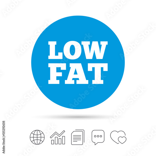 Low fat sign icon. Salt, sugar food symbol.