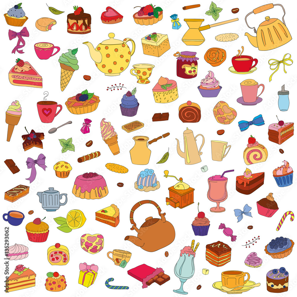 Vector set of different sweets Vector set of different sweets