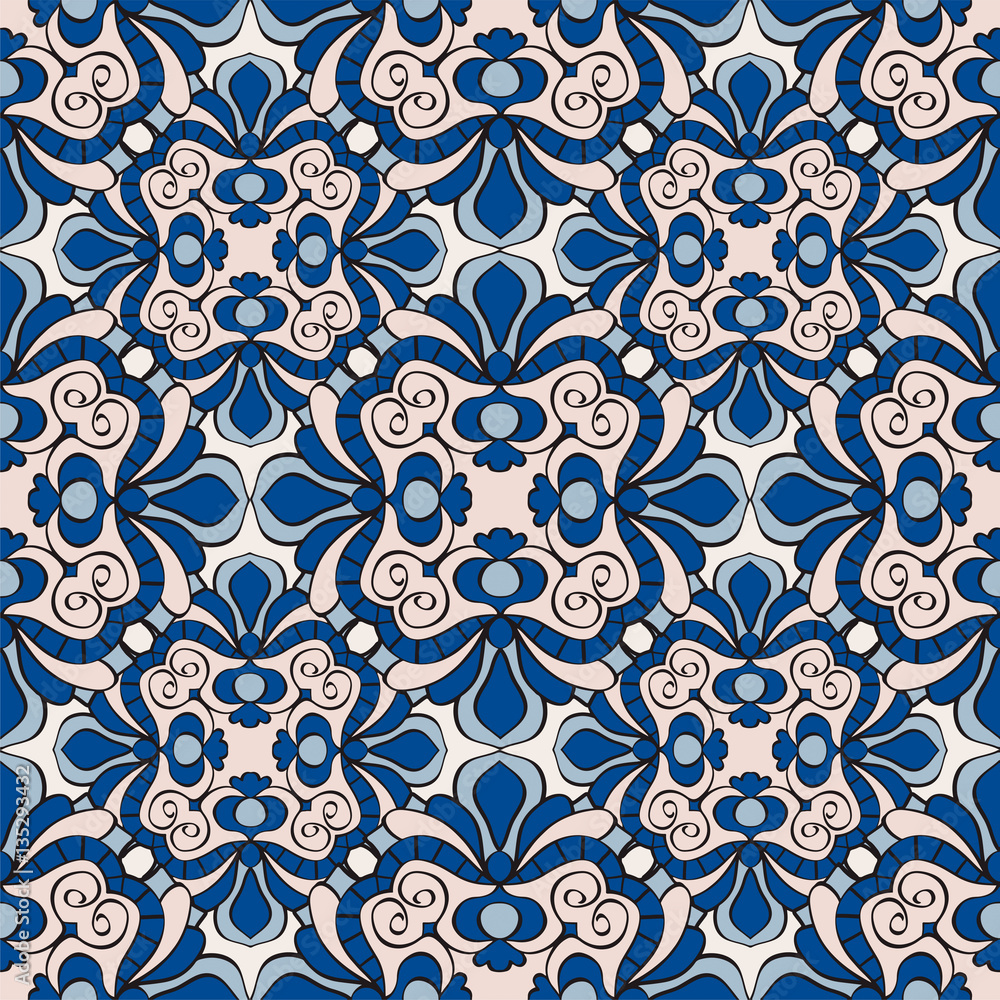Seamless vintage pattern in beautiful colors. Vector background