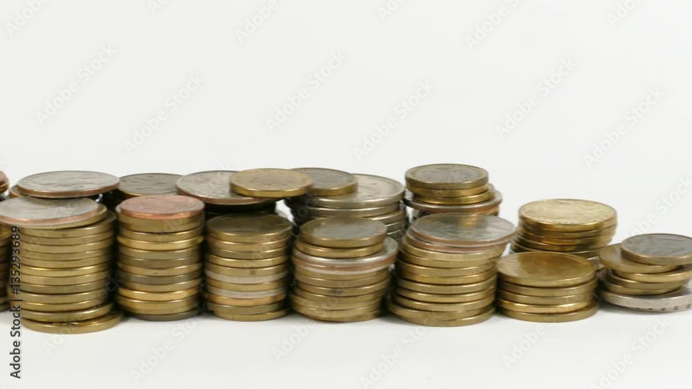 Zimbabwe flag waving with stack of money coins Zimbabwe flag waving with stack of money coins
