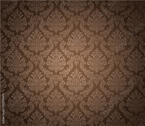 Damask background dark brown