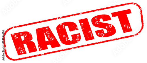 Foto Racist on the white background, red illustration