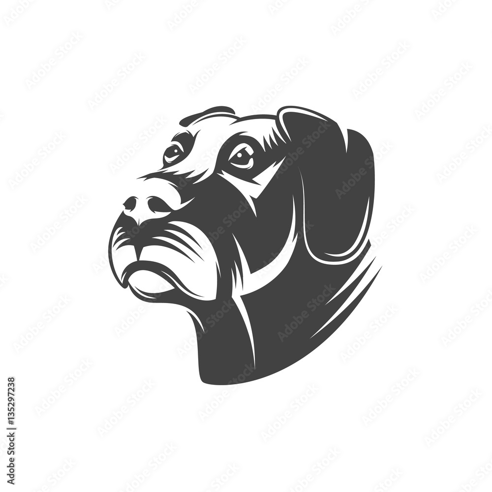 Dog head illustration isolated on white background.