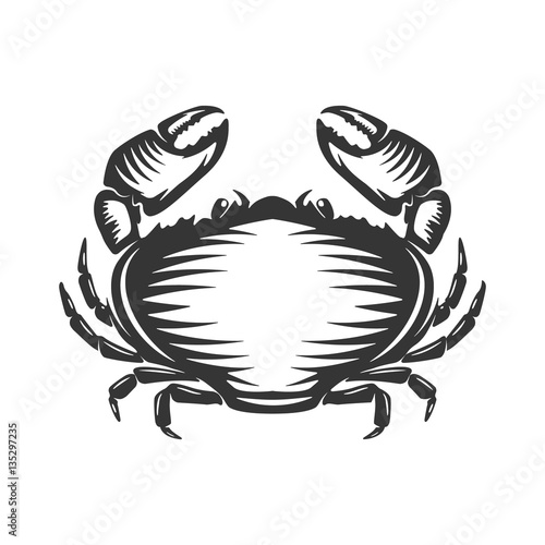 Billede på lærred Crab icon isolated on white background.