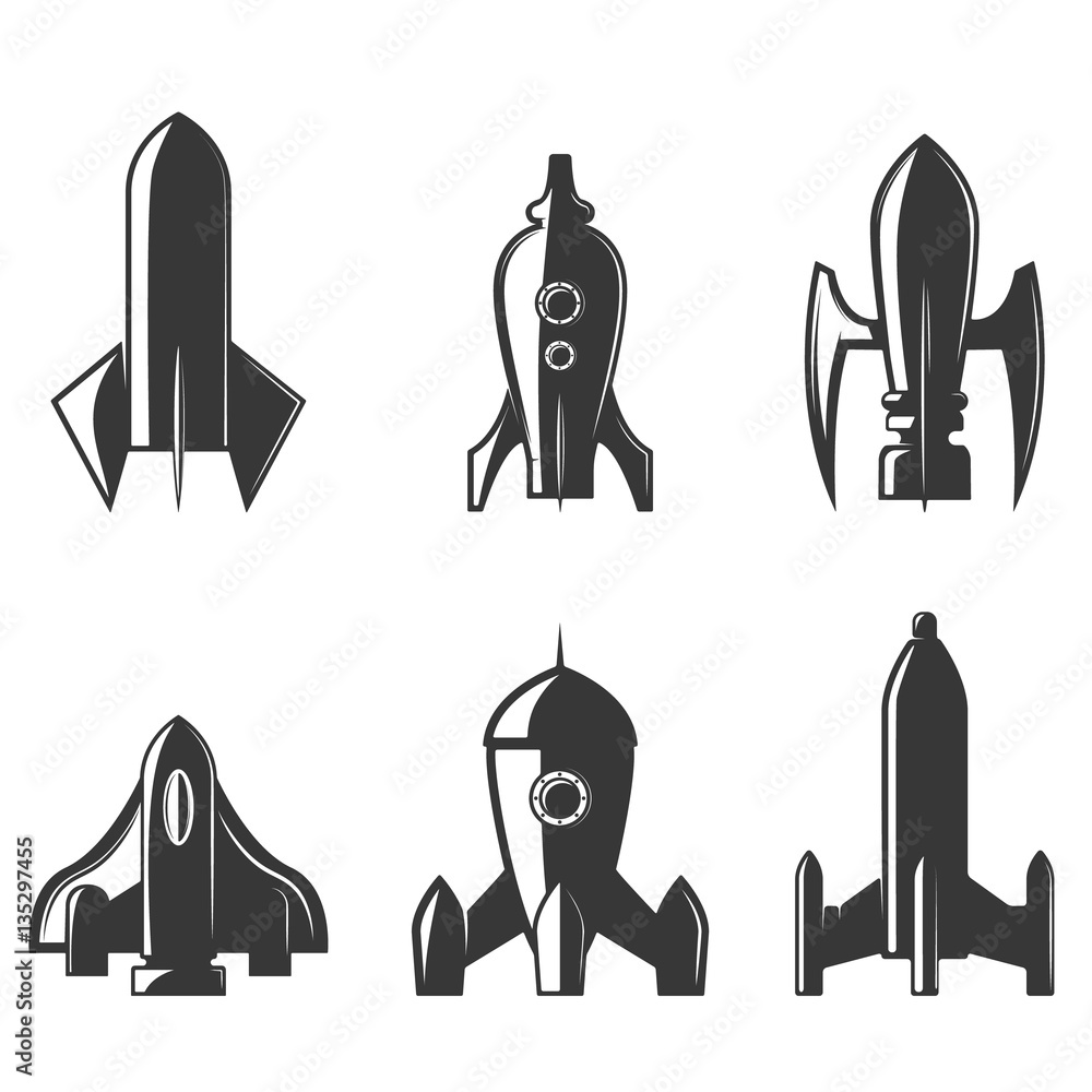 Set of the rockets icons. Set of the rockets icons.
