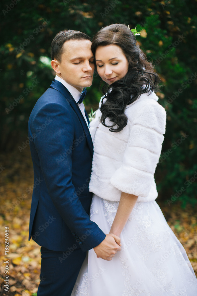 Wedding photo shoot. Beautiful groom and bride in nature. Wedding photo shoot. Beautiful groom and bride in nature.