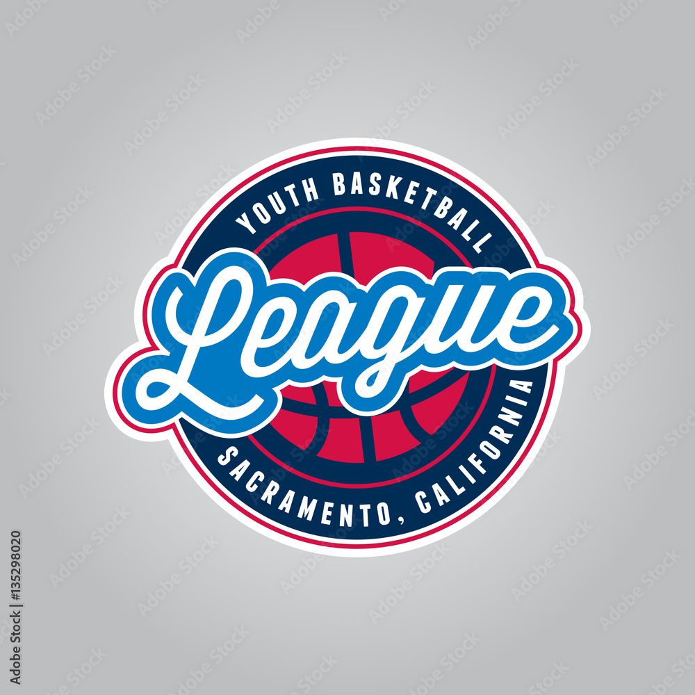 Fototapeta premium basketball league logo. modern sport emblem