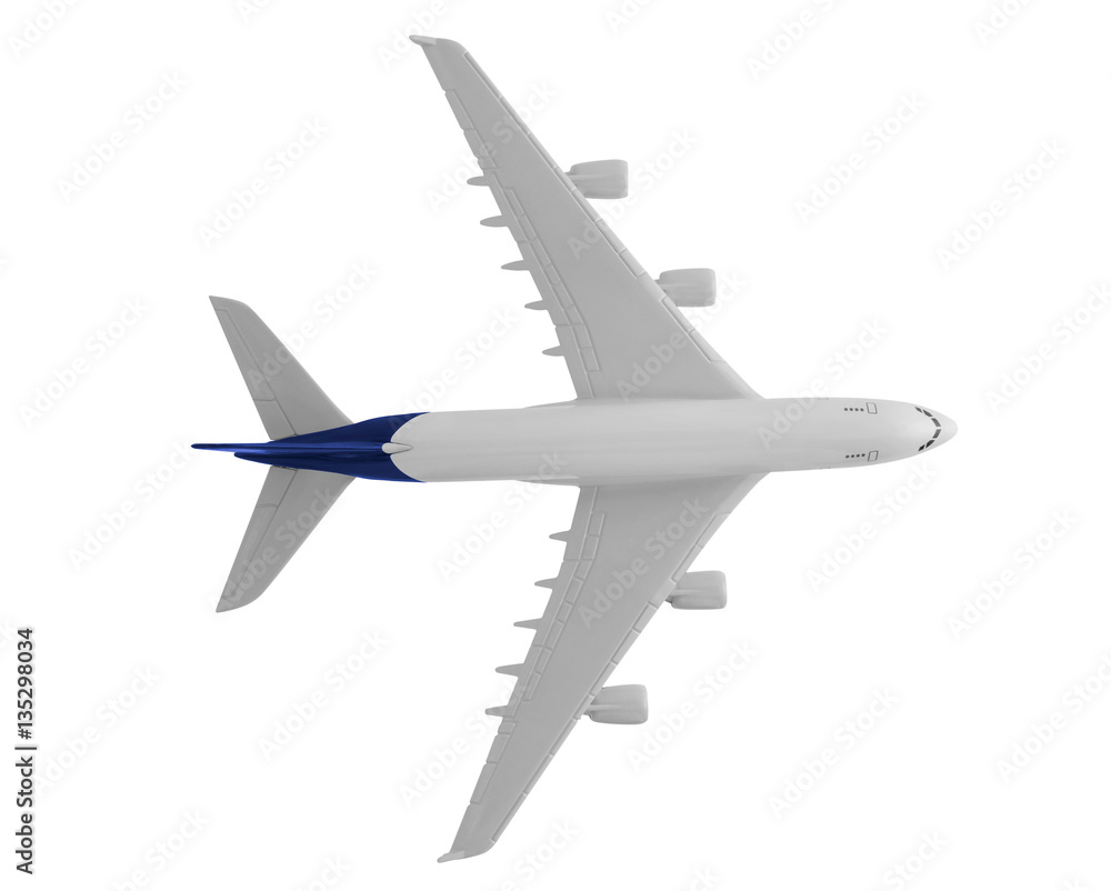 Airplane with blue color, Isolated on white background. Airplane with blue color, Isolated on white background.