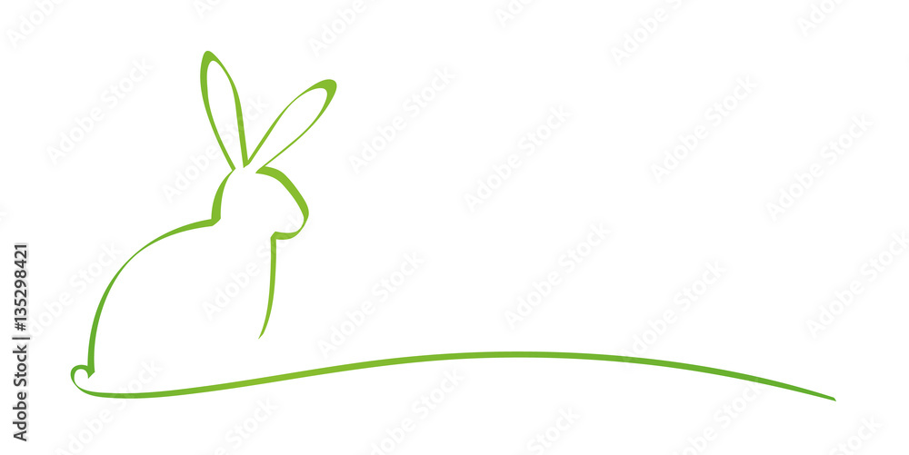 Fototapeta premium Osterhase Silhouette Dekoration Kalligrafie