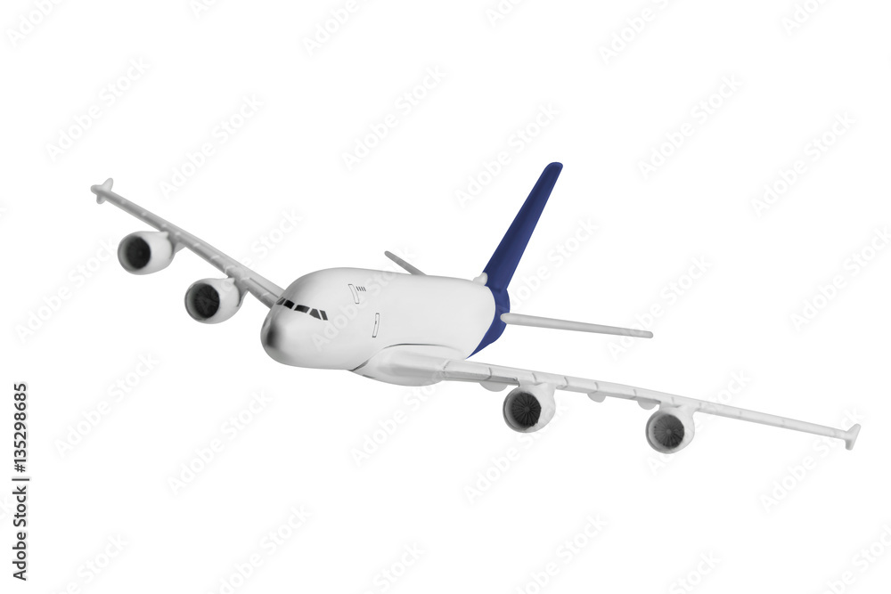 Airplane with blue color, Isolated on white background. Airplane with blue color, Isolated on white background.