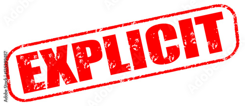 Fotografía Explicit on the white background, red illustration