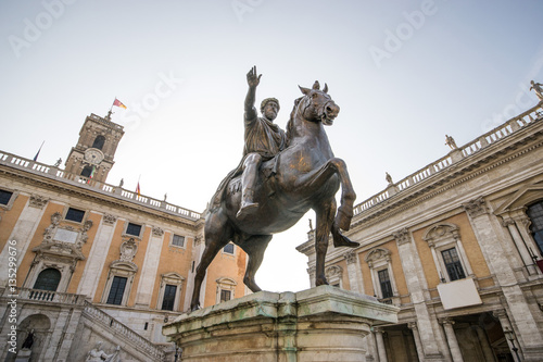 Statua equestre di Marco Aurelio sul Campidoglio - Roma  photo