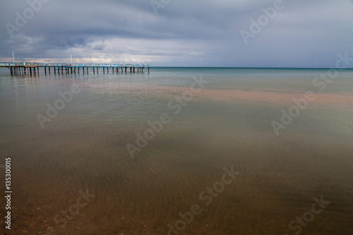 Issyk-Kul lake relax view with cloudy sky