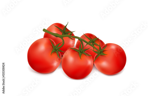 Cherry tomatoes on white background