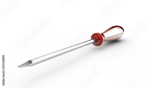 Screwdriver Isolated on White Background, 3D rendering