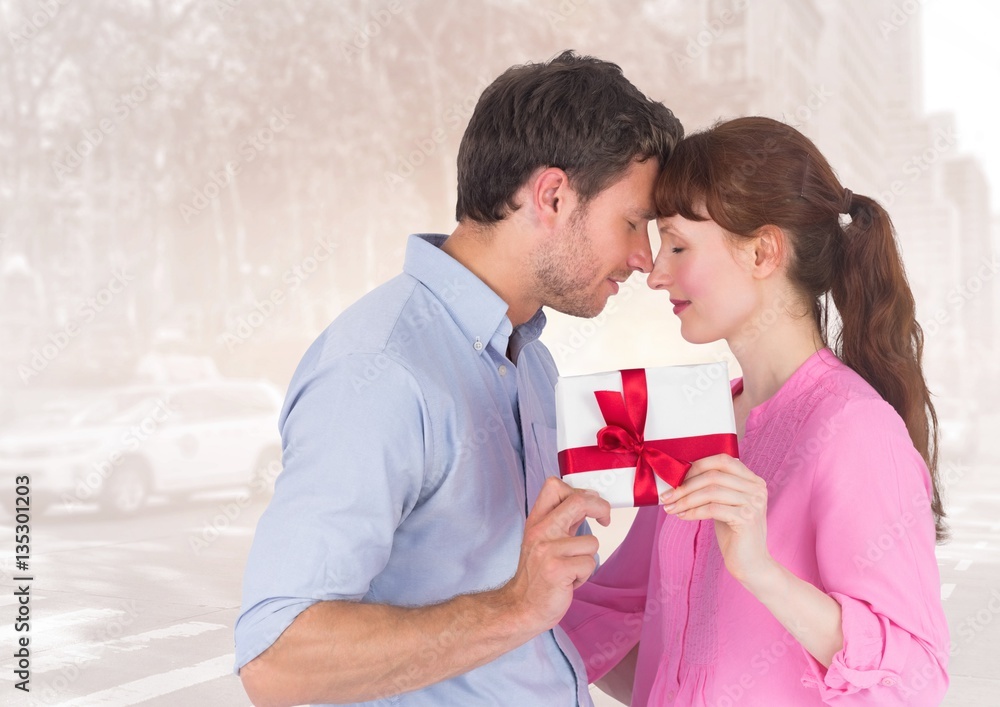 Digital composite of loving couple Digital composite of loving couple