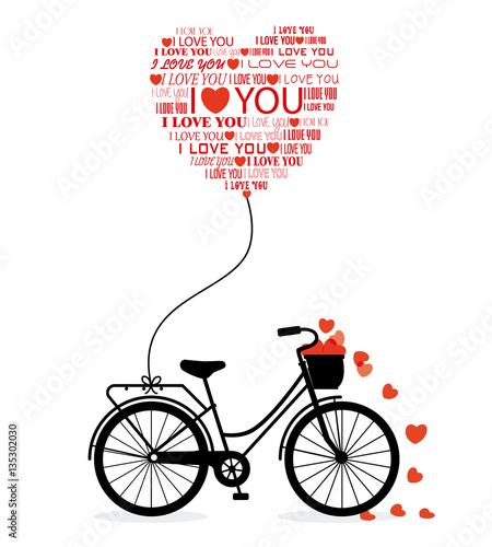 Great card for Valentine's Day. Cute bike with hearts.