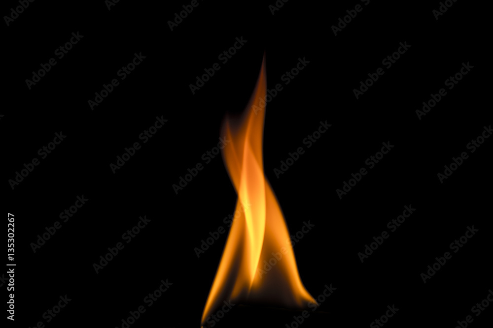 Detail of little flame on blackg background Detail of little flame on blackg background