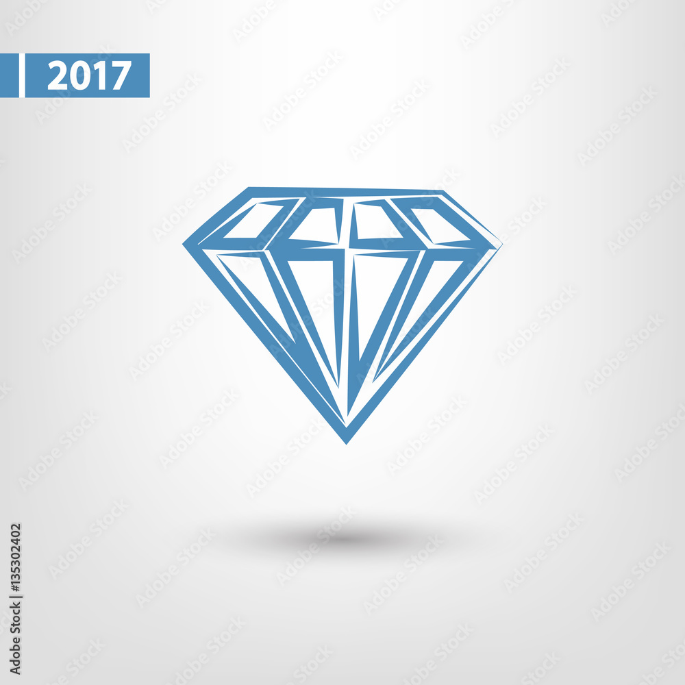 Diamond icon, vector illustration. Flat design style Diamond icon, vector illustration. Flat design style